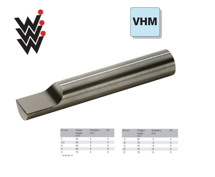 Graveernaald VHM K10/K20 Profiel D 12x75mm | DKMTools - DKM Tools