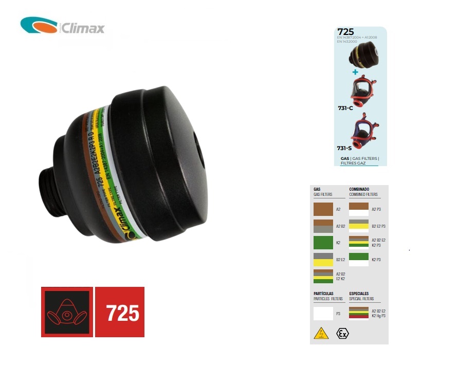 Filter 725 A2-B2-E2-K2-P3 - DKMTools - Gelaatsmaskers - ISSA: