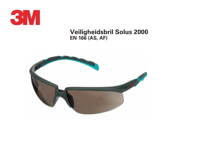 Veiligheidsbril Solus 2000 EN 166 grijs