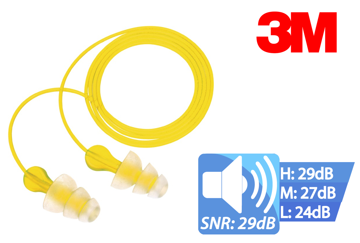 Oorbeschermingsplug TRI FLANGE EN 352-2 SNR 29 dB 100 PA