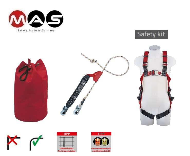 Veiligheidsset MAS 30 met stopkoorden EN 363 lengte touw 20 m | DKMTools - DKM Tools