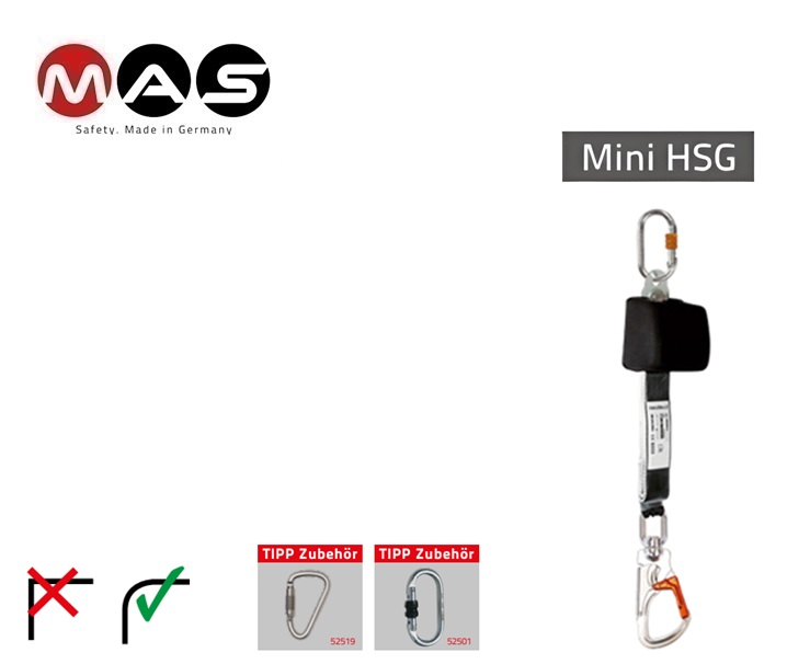 Intrekbare valbeveiliger HSG stalen kabel 12 m EN 360 | DKMTools - DKM Tools