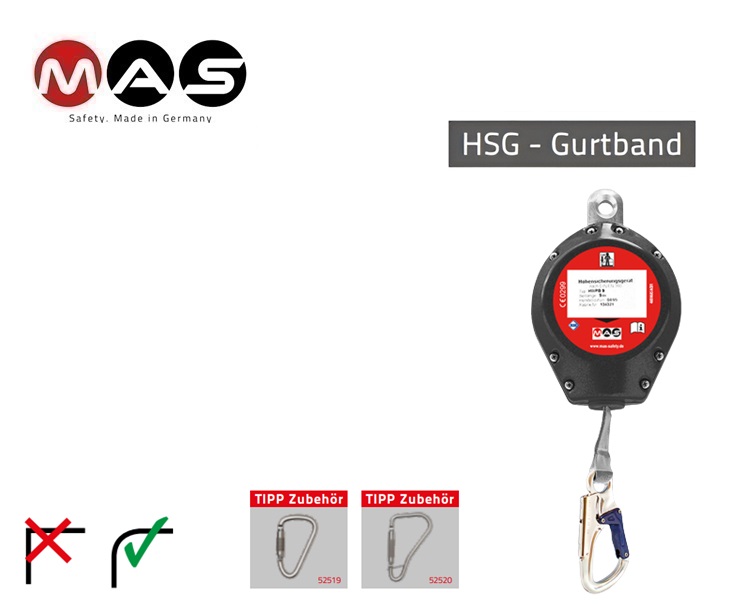 Intrekbare valbeveiliger HSG stalen kabel 24 m EN 360 | DKMTools - DKM Tools