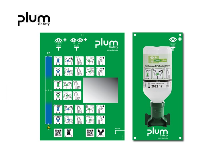 Plum Oogdouche station Open 200ml pH N/500ml 0,9%/Eyecup | DKMTools - DKM Tools