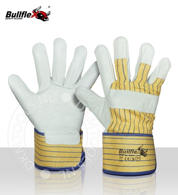 Bullflex Rund-nerflederen gevoerde handschoenen mt 10 | DKMTools - DKM Tools