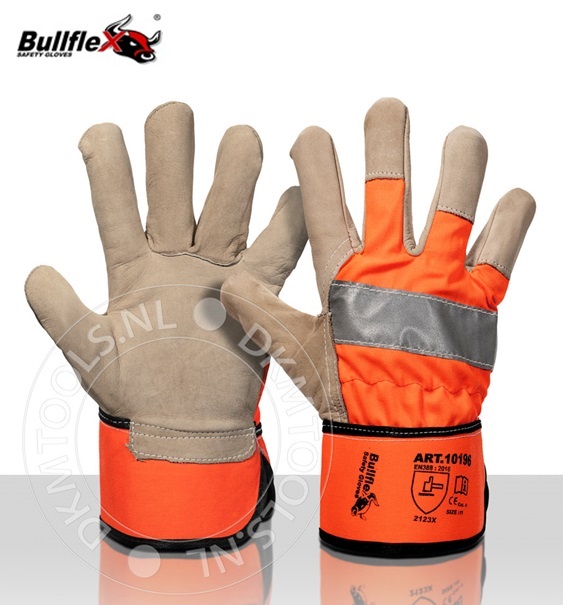 Bullflex Gevoerde handschoenen met fluor oranje mt 11