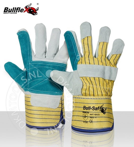 Bullflex Gevoerde rundsplitlederen handschoenen mt 10,5