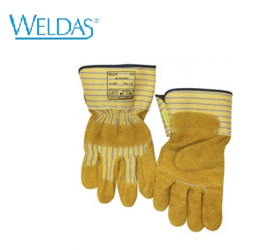 Werkhandschoen voor algemeen gebruik, elastiek op de rugzijde, gemaakt van split rundleer, gevoerde | DKMTools - DKM Tools