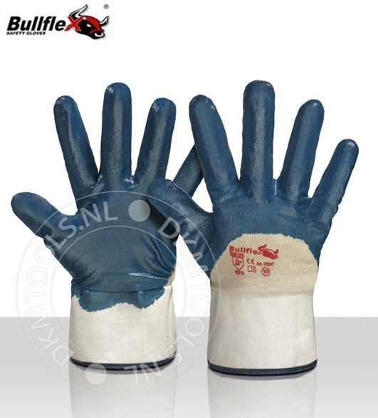 Bullflex NBR handschoenen van katoen gedompeld in nitril mt 10