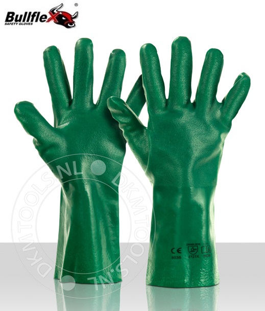 Dubbel gecoate groene PVC handschoenen mt 10,5
