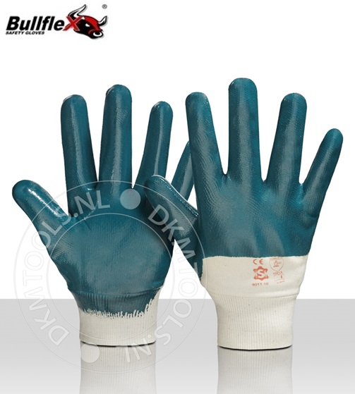 Bullflex Handschoenen van jersey-katoen gedompeld in nitril mt 9