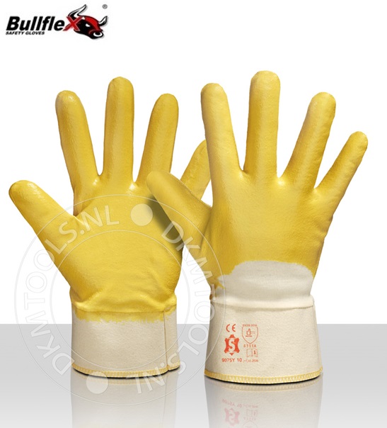 Bullflex Handschoenen van katoen gedompeld in nitril mt 10
