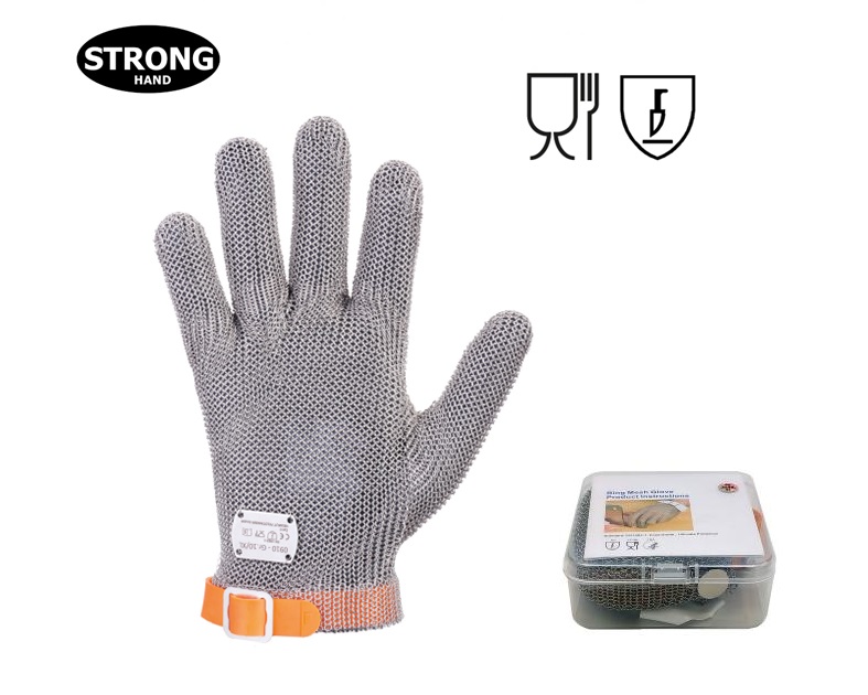 Handschoen roestvrijstaal 5 vinger Mt 8 LINKS