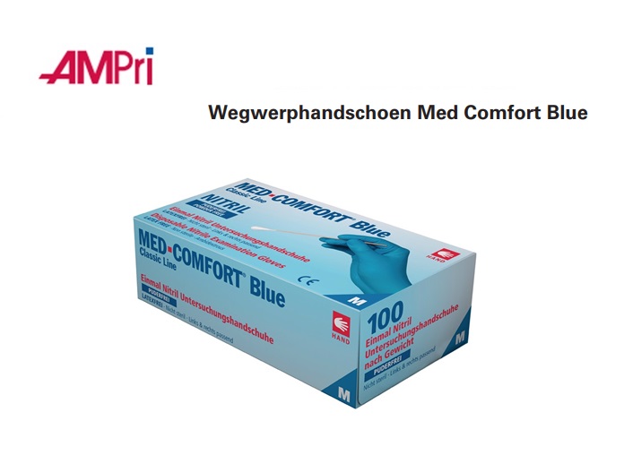 Wegwerphandschoen Med Comfort Blue maat M