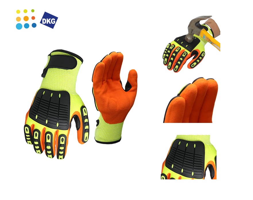 Anti Impact Grip Glove Yellow-Orange mt 7 S