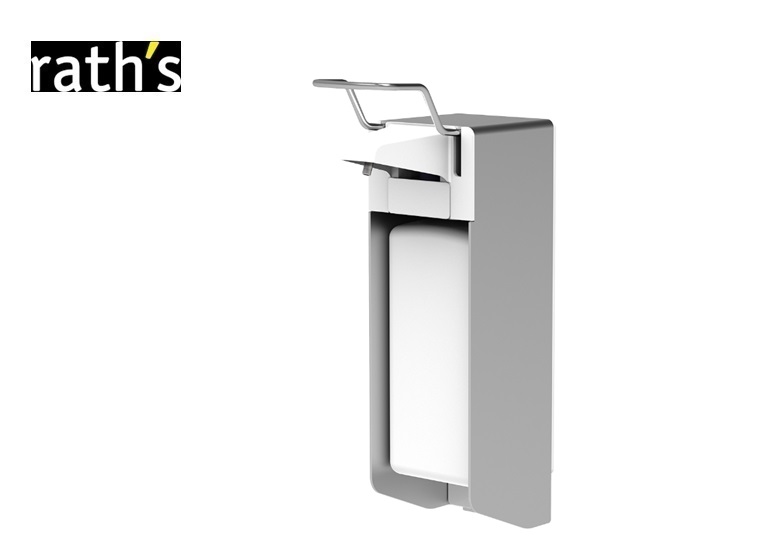 Wanddispenser aluminium voor 1 liter flacon korte bedieningshendel