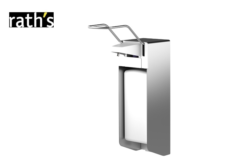 Wanddispenser aluminium voor 1 liter flacon korte bedieningshendel | DKMTools - DKM Tools