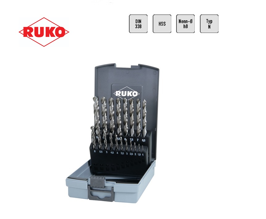 Spiraalboren set HSS-Co DIN 338 Type N Ultimacut 19-delig 1-10mm x0.5mm | DKMTools - DKM Tools