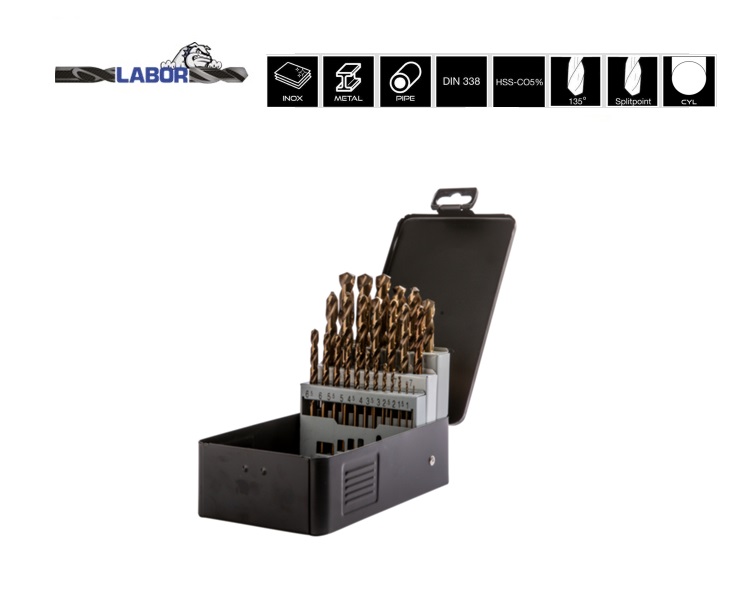 Spiraalboren-set DIN 338 HSS-Co Cobalt 5% 1-13mm x0.5mm 25-delig | DKMTools - DKM Tools