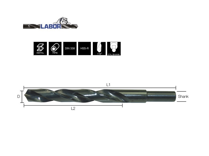 Spiraalboor DIN338 HSS-R Rolgewalst 10.5mm afgedraaid 10mm