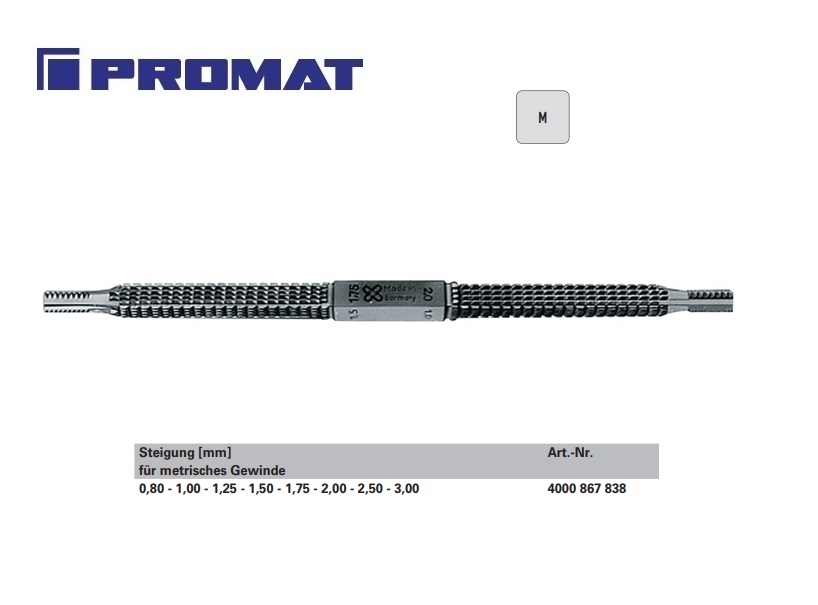 Draadvijl metrisch 230 mm 0,8-3mm metrisch