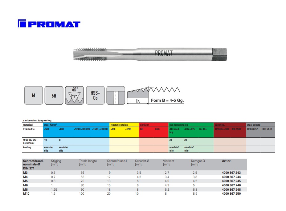 Machinetap HSS-Co DIN376 vorm B M27x3,0 | DKMTools - DKM Tools