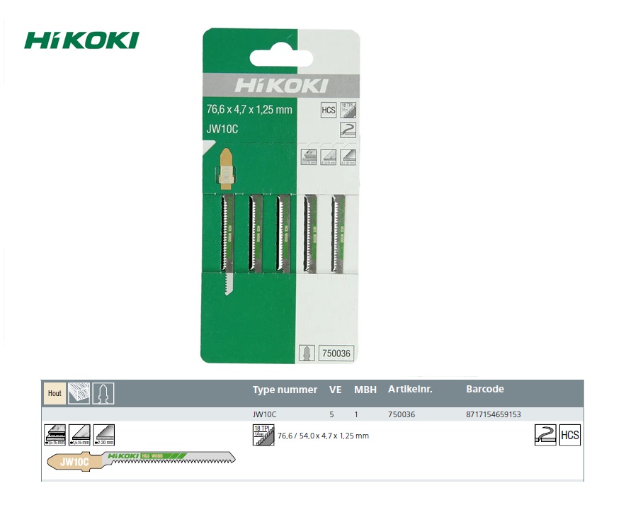 Decoupeerzaagbladen JW10C (5 ST)