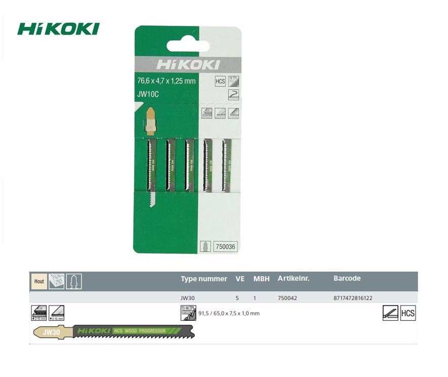 Decoupeerzaagbladen JW30 (5 ST)