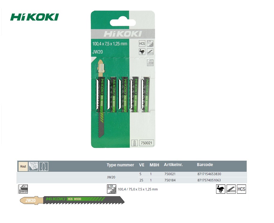 Decoupeerzaagbladen JW20 (5 ST)