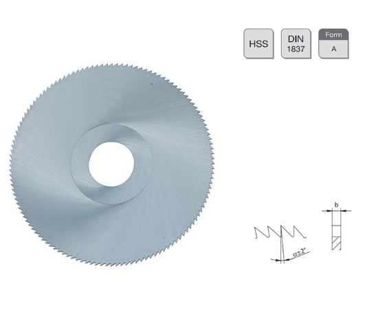 Metalen cirkelzaagblad HSS 63x0,40x16 128 tanden DIN1837 type A