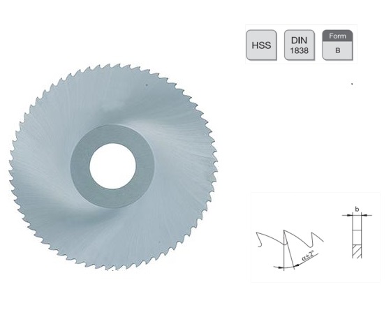 Metalen cirkelzaagblad HSS 63x0,50x16 64 tanden DIN1837 type B