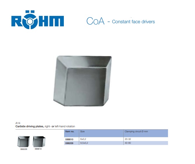 Hardmetalen meeneemplaat Gr.6x3,2mm Links en Rechts Klemcirkel-D.20-32mm | DKMTools - DKM Tools