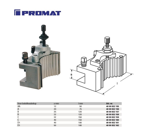 Wisselhouder voor snelwissel-beitelhouderkoppen A met prisma | DKMTools - DKM Tools
