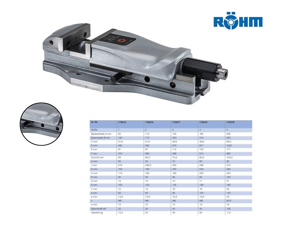 Rohm Machineklem mechanisch RB-K Gr.1 92mm