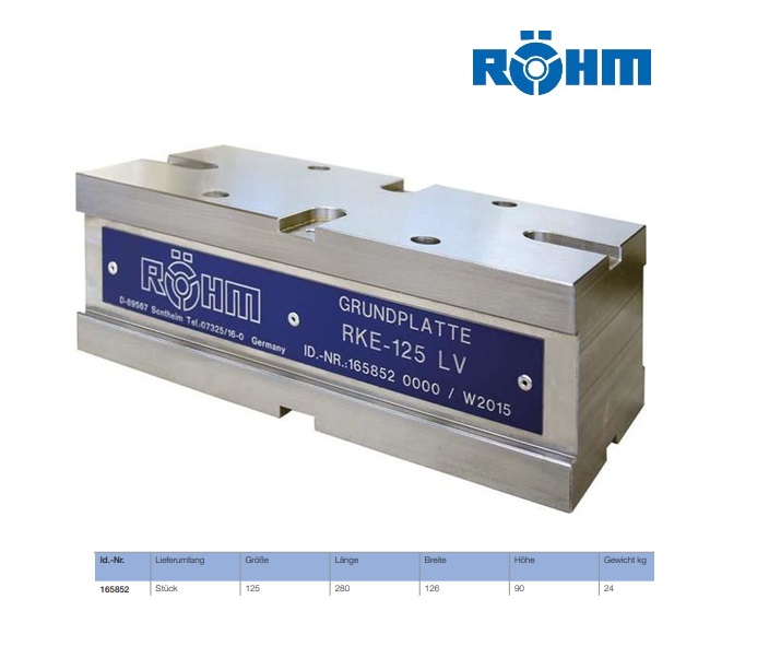 Rohm Basisplaat voor RKE-LV 280x126x80mm