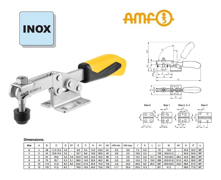 Horizontale spanklem Gr.0 Nr 6830NIY