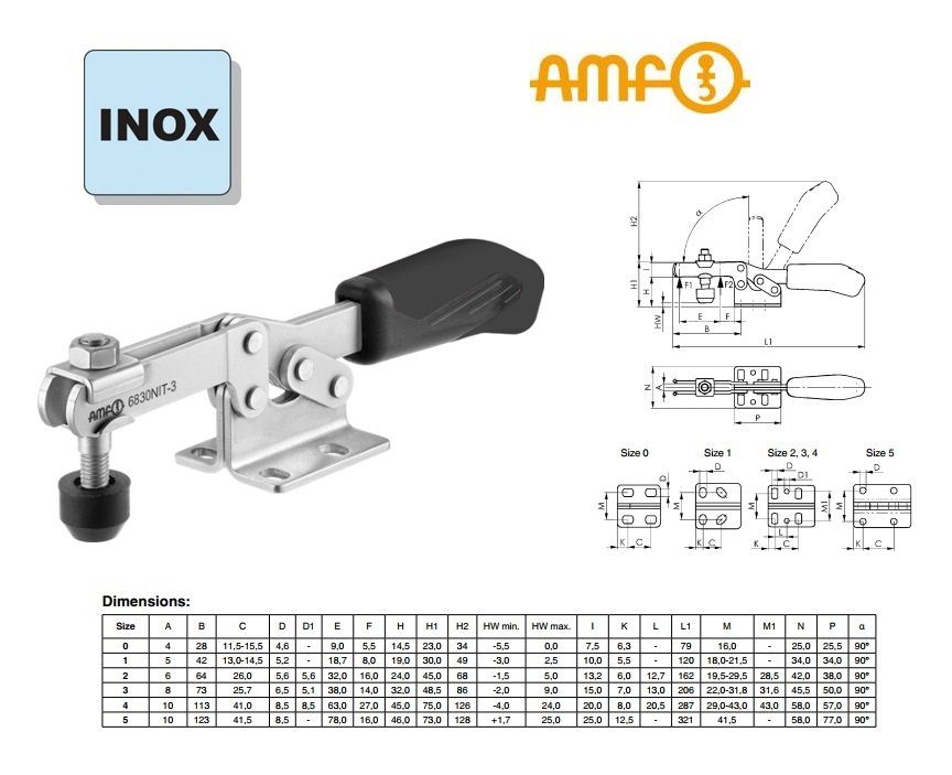 Horizontale spanklem Gr.0 Nr 6830NIT