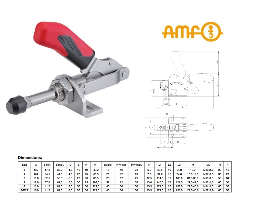 AMF Schuifstang-spanklem Gr.0 Nr.6841