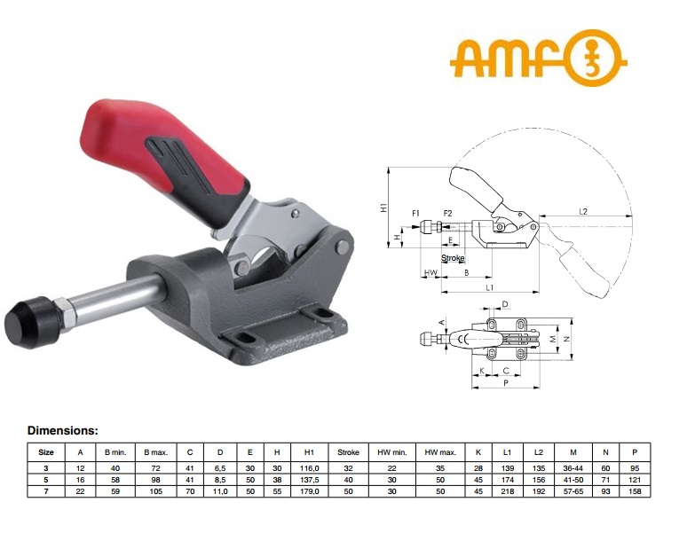 AMF Drukstangspanner Druk-/trekspanner Gr 3 Nr 6842