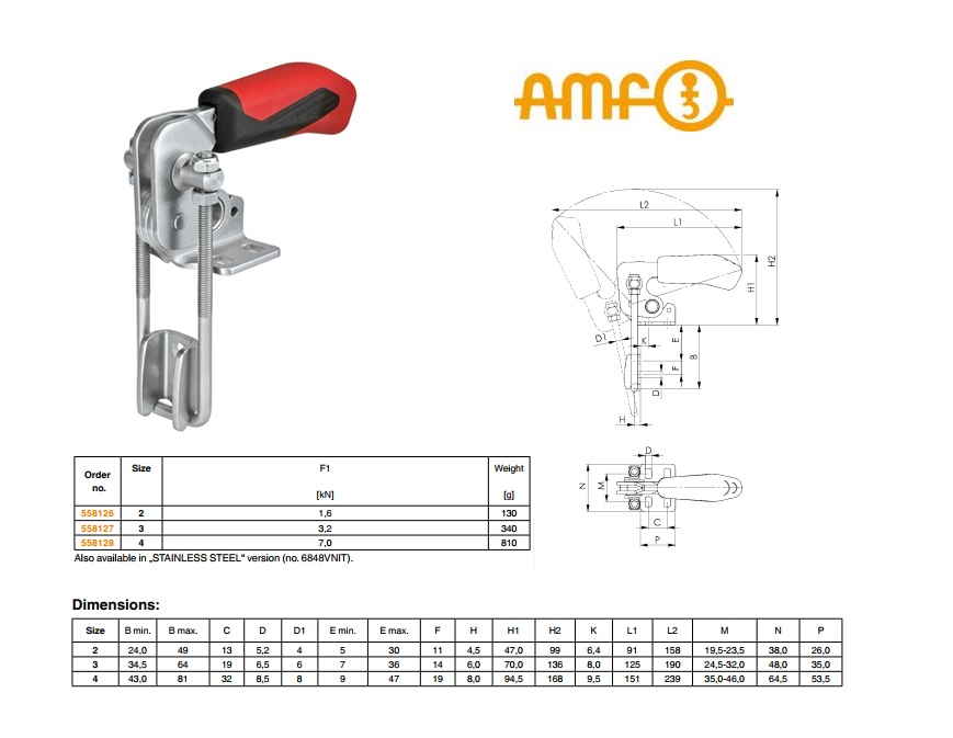 AMF Sluitspanner verticaal Gr.2 nr 6848V