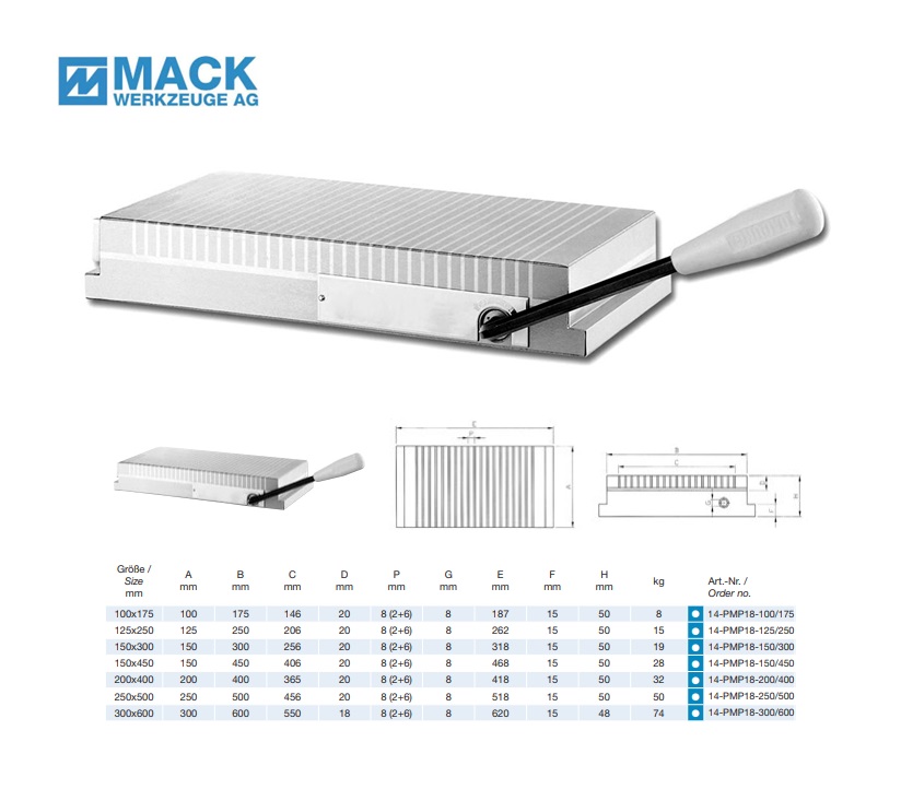Permanente magneetspanplaat 8 mm, 150 x 450 mm | DKMTools - DKM Tools