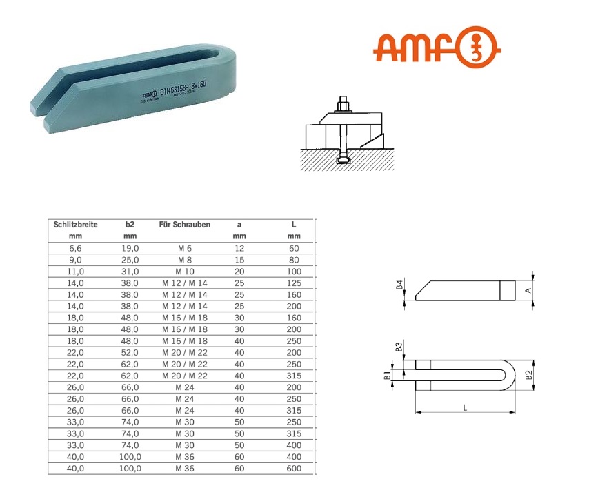 U-vormige spanhaak 7x60mm DIN6315B AMF 70466