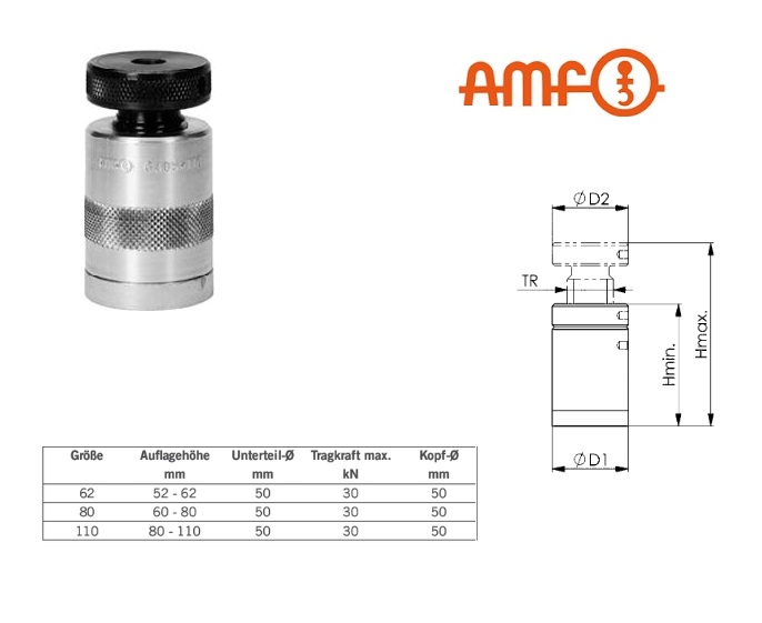 Magnetische steunvijzel 6405 Gr 62 52-62mm AMF 75804