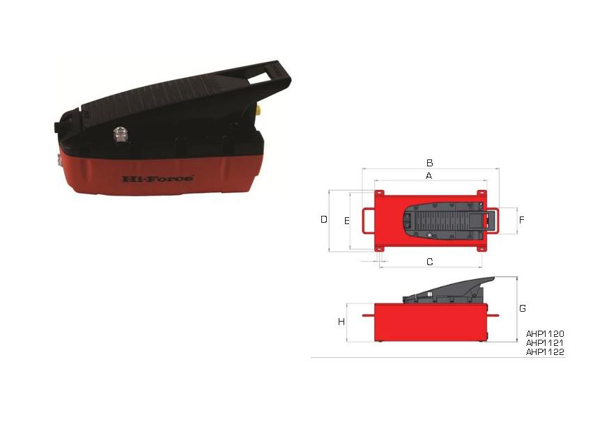 Pneumatisch hand of voet bediende pomp Hi Force AHP1142 | DKMTools - DKM Tools