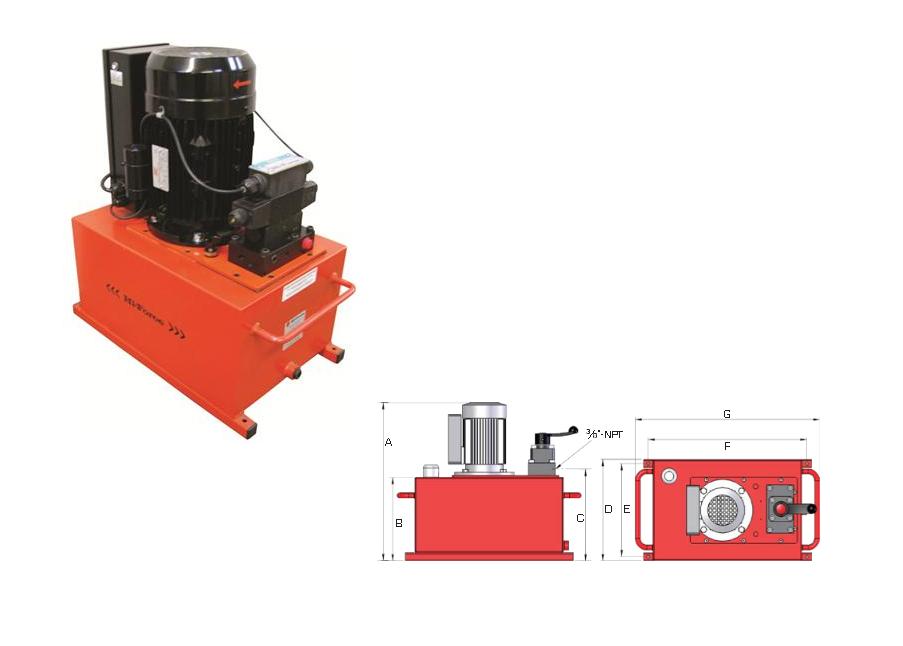 Elektrisch aangedreven hydraulische pomp Hi Force HEP310122