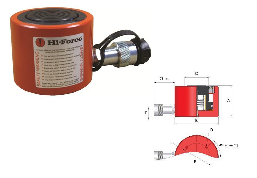 Lage bouwhoogte cilinder enkelwerkend Hi Force HLS1001