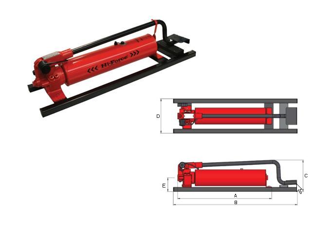 Hydraulische voetpomp, 2-traps Hi Force HP227FP