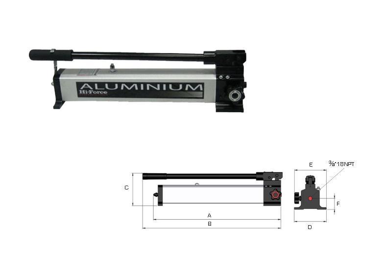 Hydraulische handpomp Aluminium Hi Force HP232D