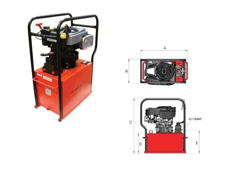 Benzinemotor aangedreven hydraulische pomp Hi Force HPP21014 | DKMTools - DKM Tools