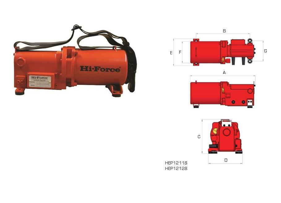 Elektrisch aangedreven hydraulische pomp Hi Force HEP207414S | DKMTools - DKM Tools